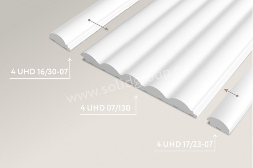 Завершающая рейка для 3D панели СОЛИД 4 UHD 17/23-07 2,8м белый