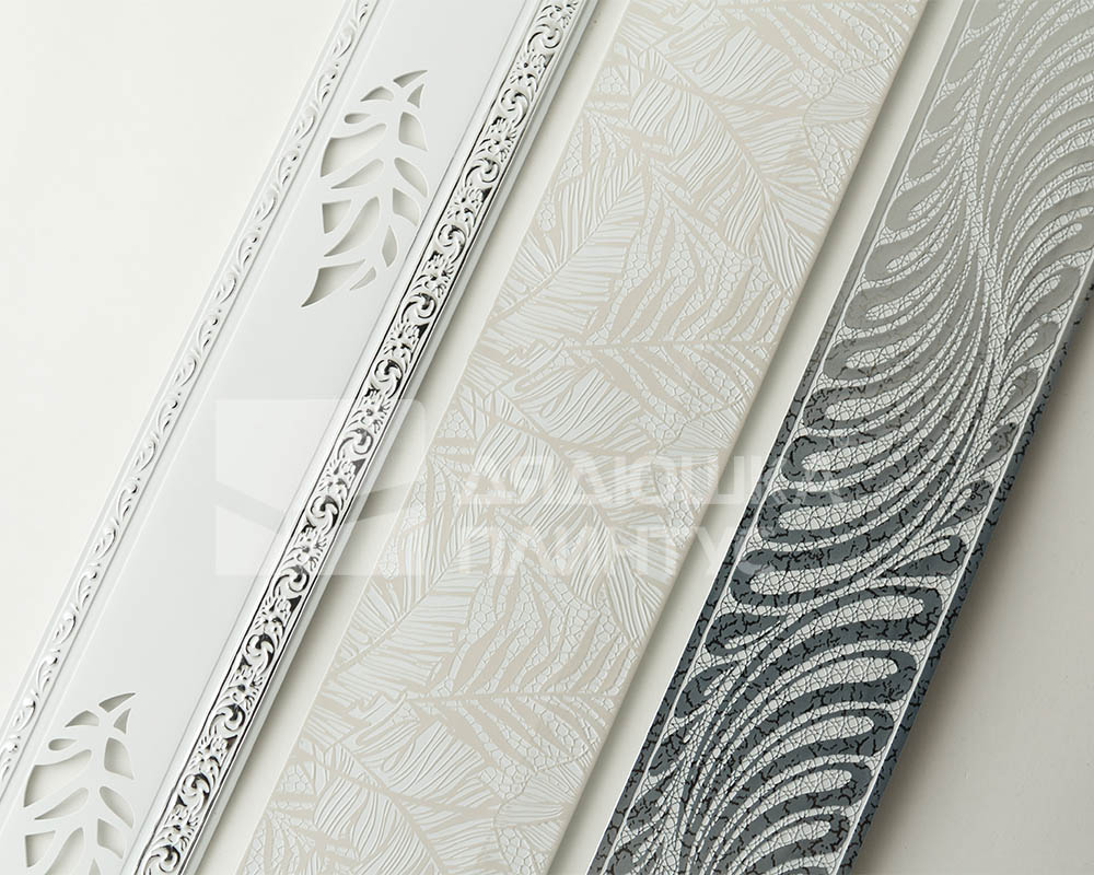 Планка ПВХ Кружево МАГЕЛЛАН 7см 25м Серебро/Белый. Цена за 1 метр