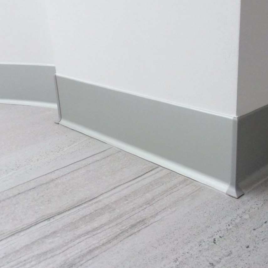 Плинтус алюминиевый Пл 80.2500.01лк Серебро