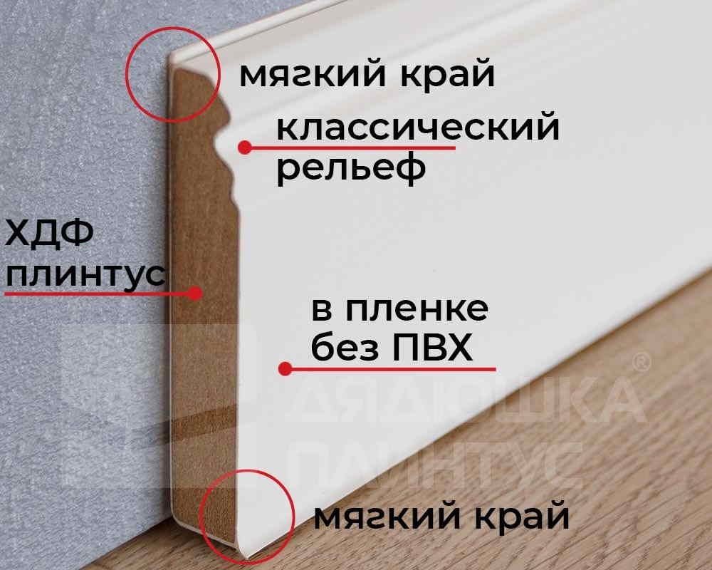 Плинтус ХДФ Dollken Cubu Hamburg Style 80мм х 2,5 м 1144 Черный